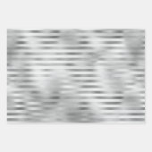 銀箔フェイクのミックスとマッチ3 ラッピングペーパーシート (正面)