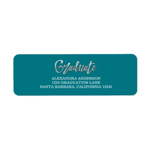 銀箔フェイクの卒業住所 シール (正面)