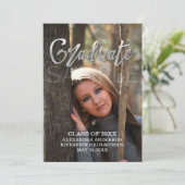 銀箔フェイク写真の卒業発表 案内状 (スタンド正面)