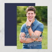 銀箔フェイク写真卒業 案内状 (正面/裏面)