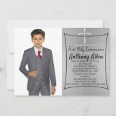 銀箔フォトファースト聖餐式 招待状 (正面)