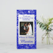 銀箔フローラ(バラとブルー王室の) サンキューカード (スタンド正面)