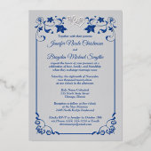 銀箔フローラ、結合ハート結婚ズ 箔招待状 (裏面)