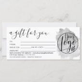 銀箔ブラシストロークのギフト証明書のロゴ (正面)