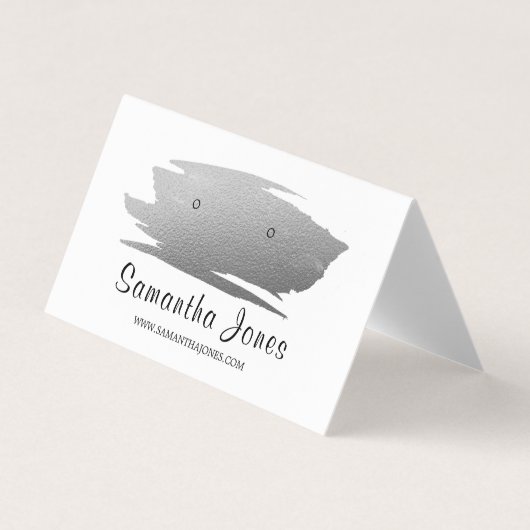 銀箔ブラシストローク、ジュエリー表示カード 名刺 (正面)