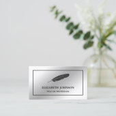 銀箔ブラックフェザーヴィンテージキルペン 名刺 (スタンド正面)