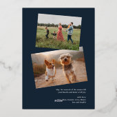 銀箔ブランチ3フォトクリスマス 箔シーズンカード (裏面)