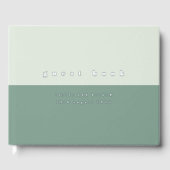 銀箔ミントグリーンカラーブロックシンプル結婚ズ ゲストブック (正面)