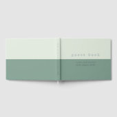 銀箔ミントグリーンカラーブロックシンプル結婚ズ ゲストブック (全面)