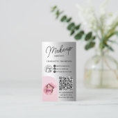 銀箔メイクアップロゴQrコード2枚の写真 名刺 (スタンド正面)