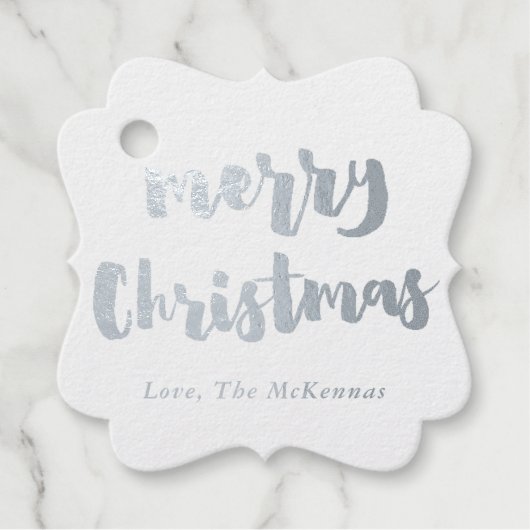 銀箔メリークリスマスギフトラベル |メッセージカード フェイバータグ (正面)