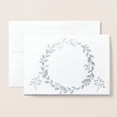 銀箔メリークリスマススノーフォトカード 箔カード (封筒付き正面)