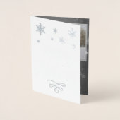 銀箔メリークリスマススノーフレーク写真カード 箔カード (正面)