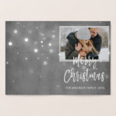銀箔メリークリスマススノーフレーク写真カード 箔カード (内部)