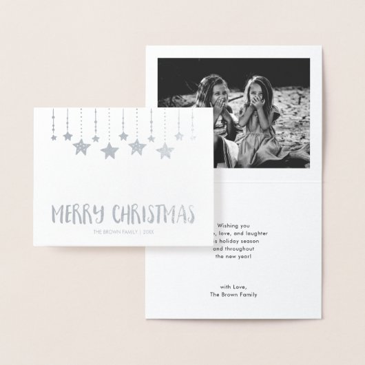 銀箔メリークリスマスフォトグリーティングカード 箔カード (ディスプレー)