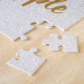 銀箔モノグラムの金ゴールド金魚 | ジグソーパズル (側面)