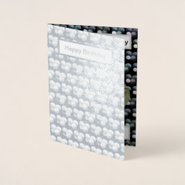 銀箔ローンボウル、誕生日カード。フォイルカード 箔カード