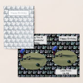 銀箔ローンボウル、誕生日カード。フォイルカード 箔カード (ディスプレー)