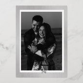 銀箔ヴィンテージ銀白色装飾品縁ど 箔招待状 (裏面)