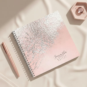 銀箔抽象的シルバー・ローズゴールド ID775 ノートブック