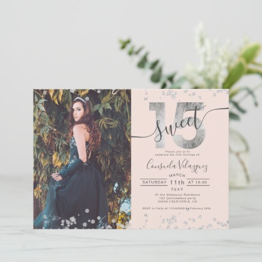 銀箔紙吹雪写真赤面キンセアニェラ 招待状 (スタンド正面)