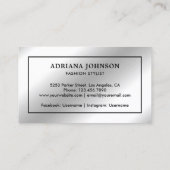 銀箔衣フェイク服掛けファッションスタイリスト 名刺 (裏面)