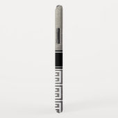 銀箔黒白ギリシャ語鍵モノグラム Case-Mate iPhoneケース (裏面/右)