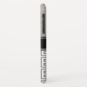 銀箔黒白ギリシャ語鍵モノグラム Case-Mate iPhoneケース (裏面/左)