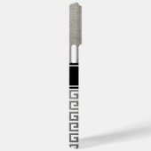 銀箔黒白ギリシャ語鍵モノグラム Case-Mate iPhoneケース (裏面 / 右)