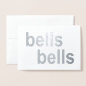 銀箔25周年ベルおめでとうございます 箔カード (封筒付き正面)