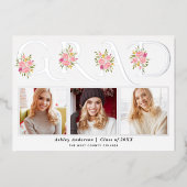 銀箔GRAD写真卒業発表 箔招待状 (正面)