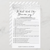 銀紙吹雪ブライダルシャワーゲーム印刷 (正面/裏面)