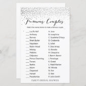 銀紙吹雪ブライダルシャワーゲーム印刷 (正面/裏面)