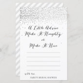 銀紙吹雪ブライダルシャワーゲーム印刷 (正面/裏面)