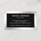 銀紙吹雪鋼かみそり刃美容師 名刺 (裏面)