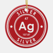 銀素子赤色セラミックオーナメント セラミックオーナメント (正面)