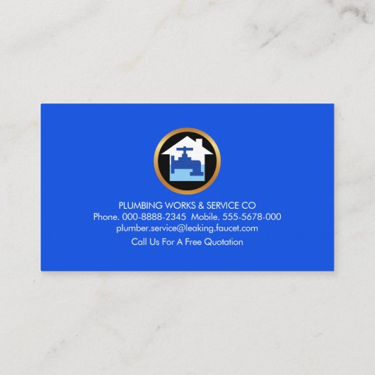 銀素晴らし水管配管機 名刺 (裏面)