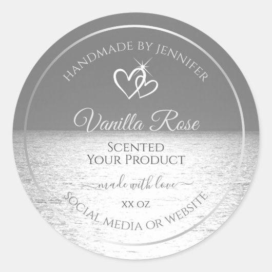 銀素晴らし海製品包装ラベル ラウンドシール (正面)