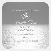 銀素晴らし灰色海製品パッケージラベル スクエアシール (正面)