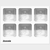 銀素晴らし灰色海製品パッケージラベル スクエアシール (シート)