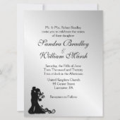 銀素晴らし結婚式招待状 招待状 (正面)