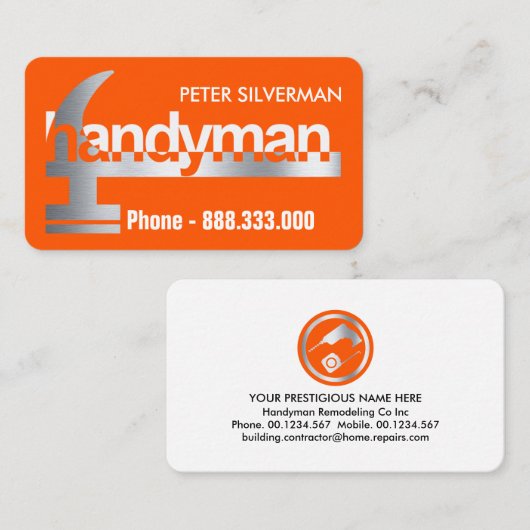 銀素晴らし製ハンマ 名刺 (正面/裏面)