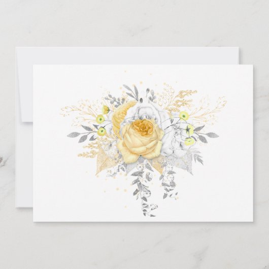 銀素朴と金ゴールドのフローラ卒業写真 案内状 (裏面)