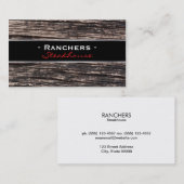 銀素朴の裏地を使用した木材および黒 名刺 (正面/裏面)