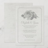 銀素朴フローラ/花結婚式招待状 招待状 (正面/裏面)