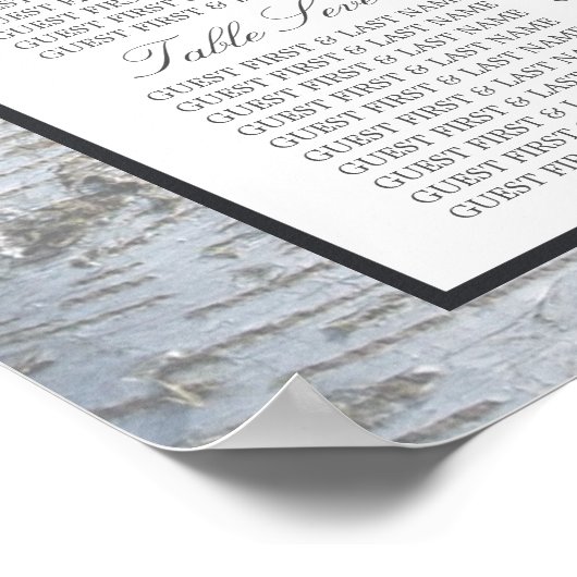 銀素朴樺の木の結婚座席表 ポスター (角)