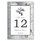 銀素朴樺の木の結婚木のテーブル番号 テーブルナンバー (正面)