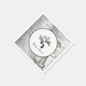 銀素朴樺の木ツリー赤ちゃんシャワー スタンダードカクテルナプキン (角)