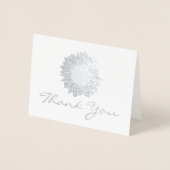 銀素朴箔ひまわり結婚の感謝 箔カード (正面)