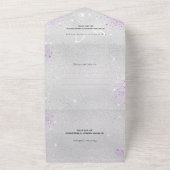 銀紫の蝶は輝結婚く オールインワン招待状 (外側)